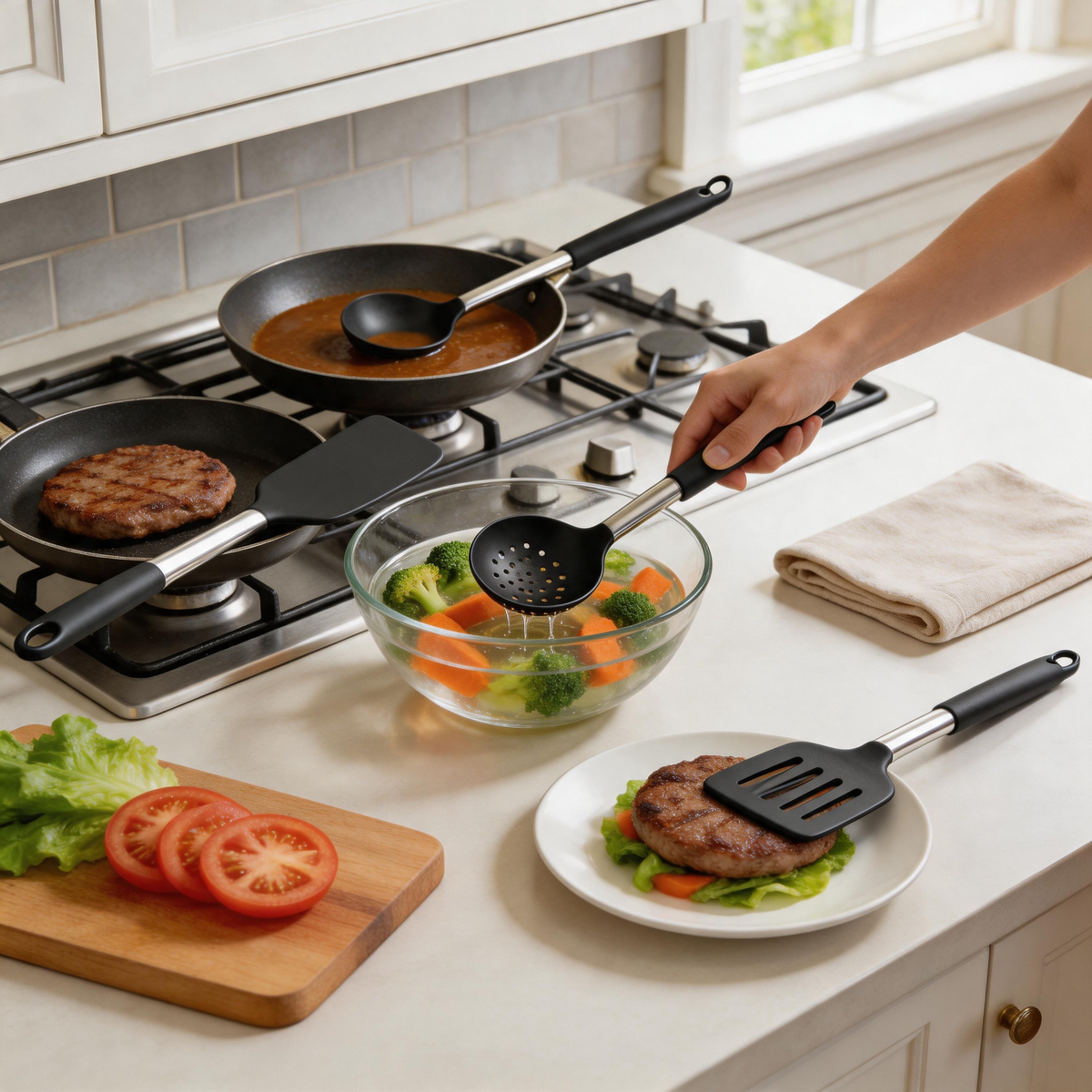 Yoehka 4-Piece Silicone Cooking Utensils Set